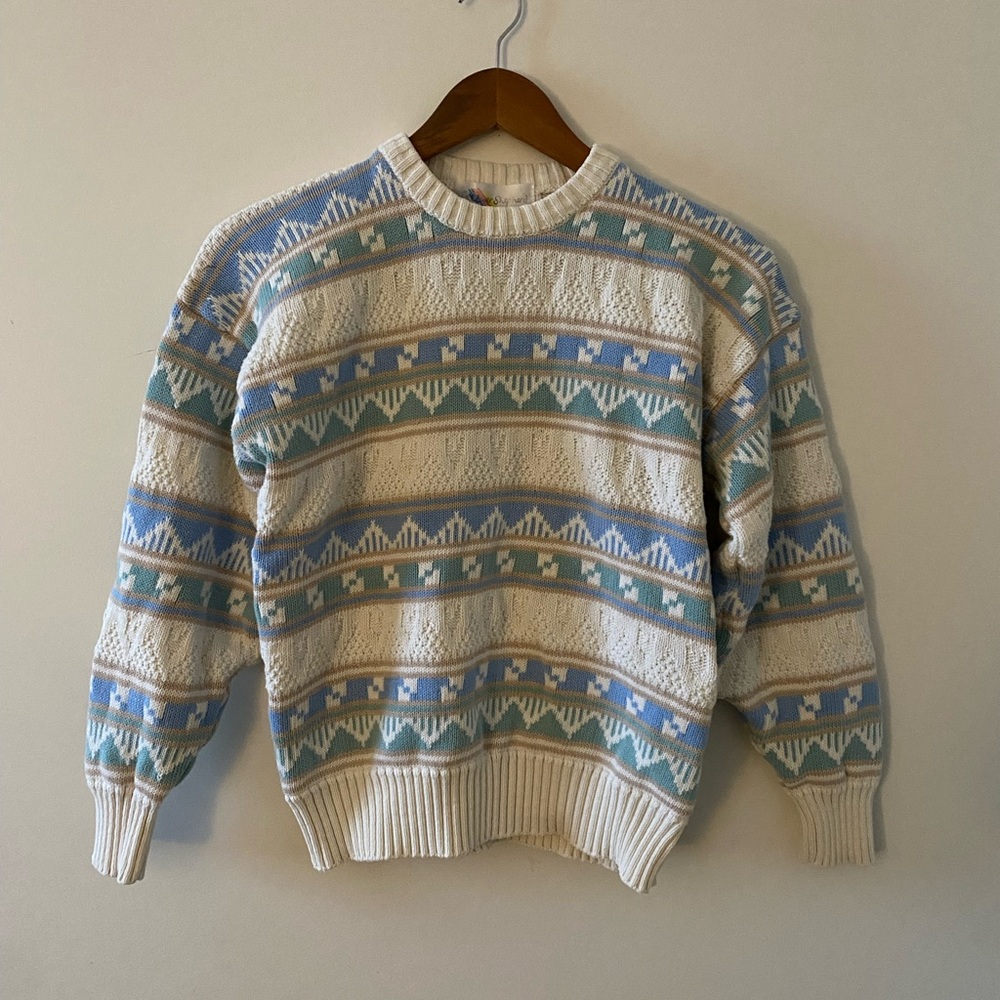 Women's Crew Neck Sweater Knit Vintage Small